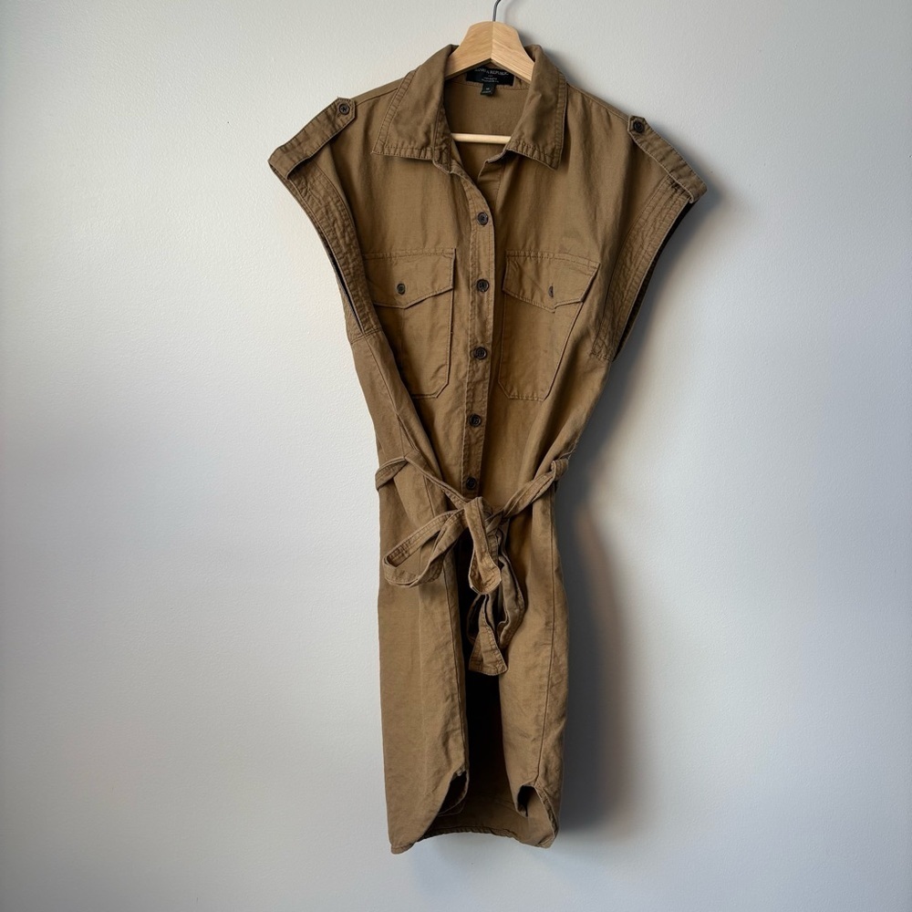Banana Republic Sleeveless Safari Utility Shirt Dress size Medium